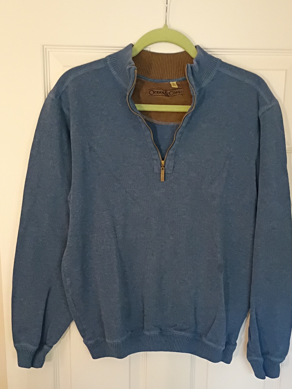 Ocean & Coast Men's Light Blue Quarter-Zip Sweater
